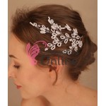 Accesoriu elegant pentru decor par AP010II Argintiu pentru mirese cu perle Albe + 2 Agrafe Accesoriu elegant pentru decor par AP010II Argintiu pentru mirese cu perle Albe + 2 Agrafe